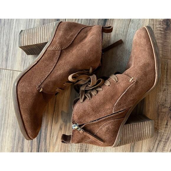 Dolce Vita Brown Seiko Suede Lace Up Ankle Booties Size 9 Fall Autumn Women’s - Picture 2 of 8